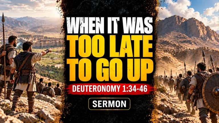 Sermon artwork for When It Was Too Late to Go Up, Deuteronomy 1:34-46