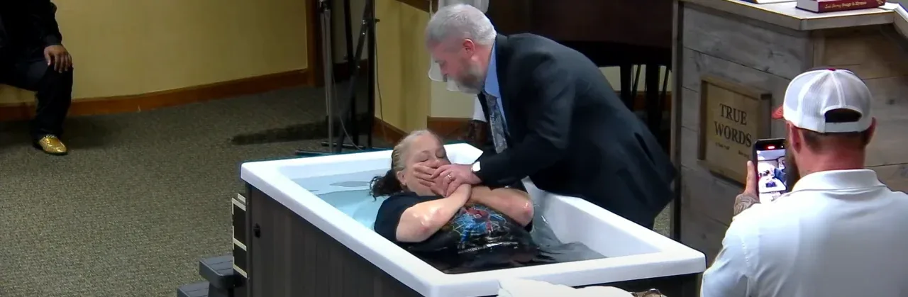 Judy Silvers Being Baptized True Words Baptist Church